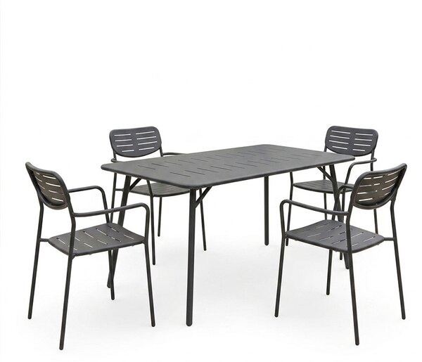 Σετ κήπου 5 τεμαχίων V1 Moraja Deraby, Μαύρο, 80x140x72 cm