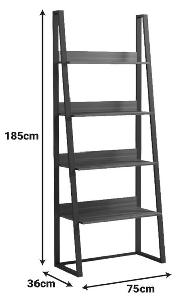 Βιβλιοθήκη Alfa, Καρυδί, 36x75x185 cm