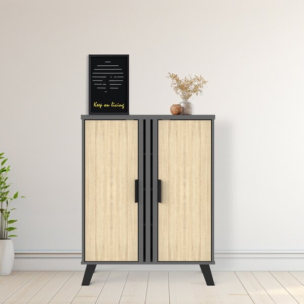 Παπουτσοθήκη V2 Shoby, Γκρι, 30x70.5x91 cm
