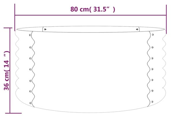 VidaXL Ζαρντινιέρα Ασημί 80x80x36 εκ. Ατσάλι με Ηλεκτρ. Βαφή Πούδρας