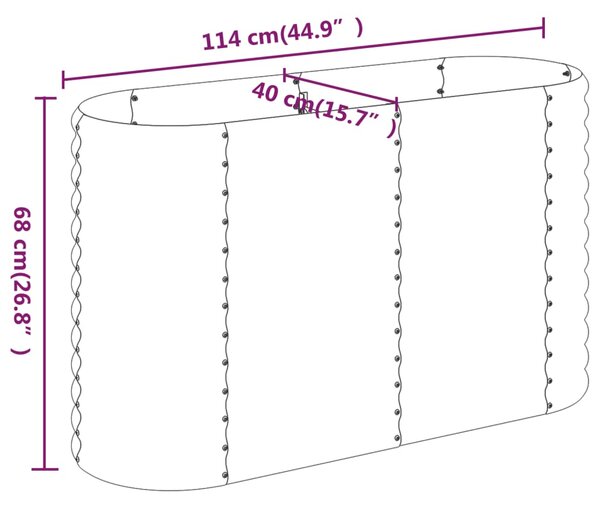 VidaXL Ζαρντινιέρα Ασημί 114x40x68 εκ. Ατσάλι με Ηλεκτρ. Βαφή Πούδρας