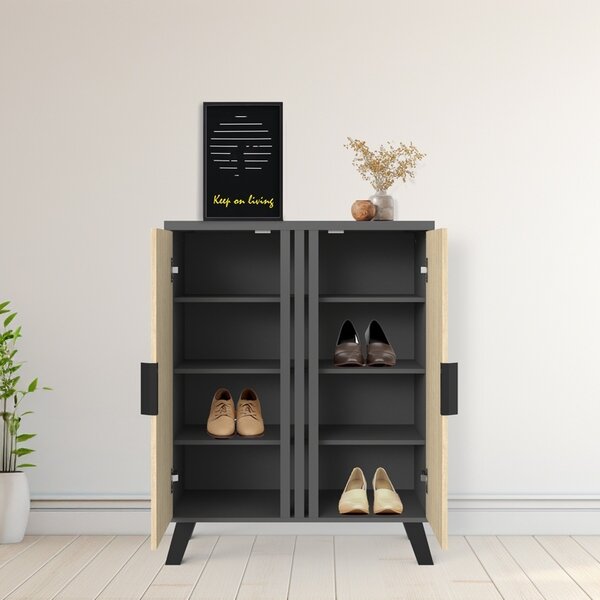 Παπουτσοθήκη V2 Shoby, Γκρι, 30x70.5x91 cm