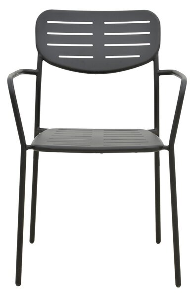 Στοιβαζόμενη καρέκλα κήπου Deraby, Μαύρη, 45.5x56x83 cm