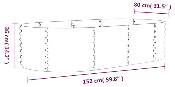 VidaXL Ζαρντινιέρα Ανθρακί 152x80x36 εκ Ατσάλι με Ηλεκτρ. Βαφή Πούδρας