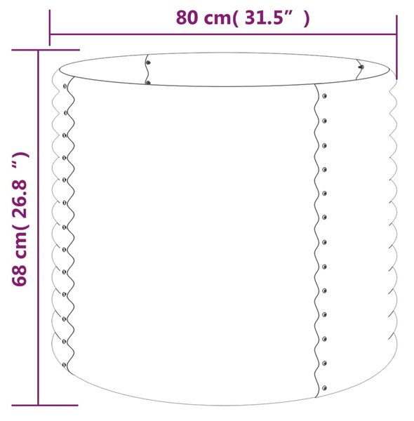 VidaXL Ζαρντινιέρα Ασημί 80x80x68 εκ. Ατσάλι με Ηλεκτρ. Βαφή Πούδρας