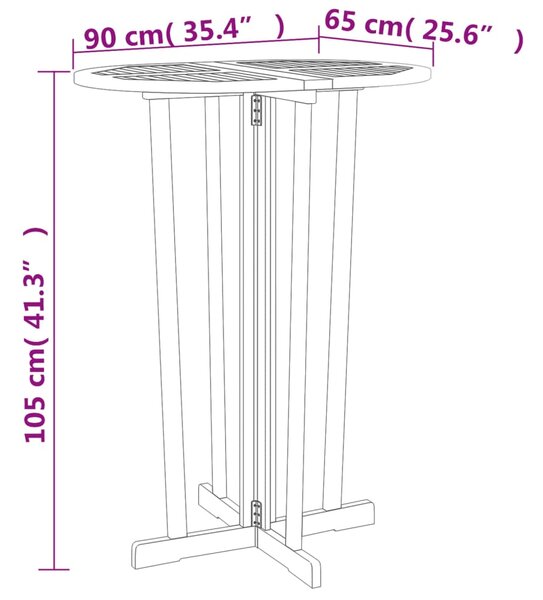 VidaXL Σετ Επίπλων Μπαρ Πτυσσόμενο 5 Τεμαχίων από Μασίφ Ξύλο Teak