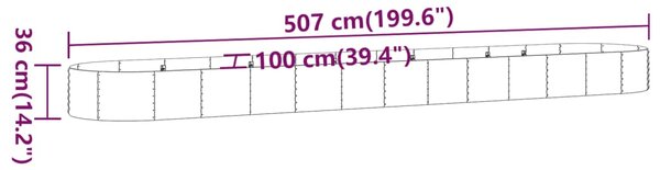 VidaXL Ζαρντινιέρα Ασημί 507x100x36 εκ. Ατσάλι με Ηλεκτρ. Βαφή Πούδρας