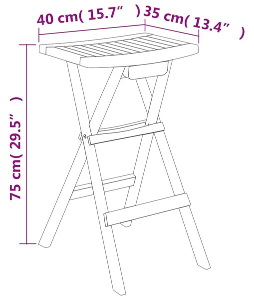 VidaXL Σετ Επίπλων Μπαρ Πτυσσόμενο 5 Τεμαχίων από Μασίφ Ξύλο Teak