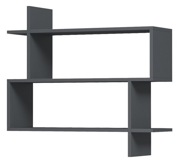 Ράφι τοίχου Parallel, Ανθρακί, 22x70x65.5 cm