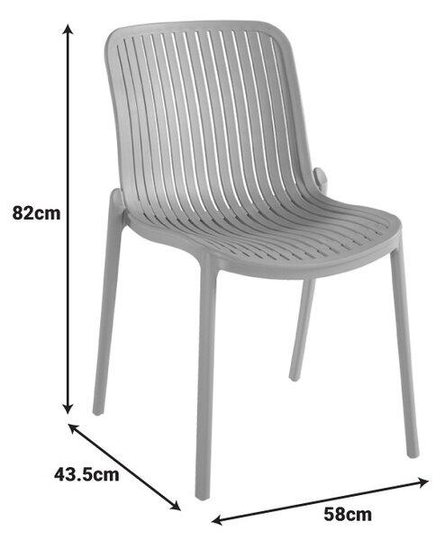 Στοιβαζόμενη καρέκλα κήπου Teragi, Ανθρακί, 43.5x58x82 cm