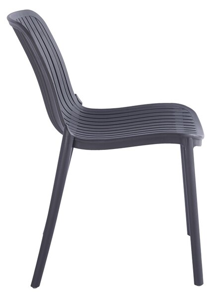 Στοιβαζόμενη καρέκλα κήπου Teragi, Ανθρακί, 43.5x58x82 cm