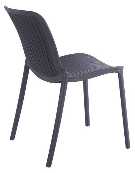 Στοιβαζόμενη καρέκλα κήπου Teragi, Ανθρακί, 43.5x58x82 cm