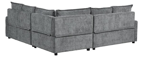 Γωνιακός καναπές-κρεβάτι Lounivo, Ανθρακί, 215x215x84 cm