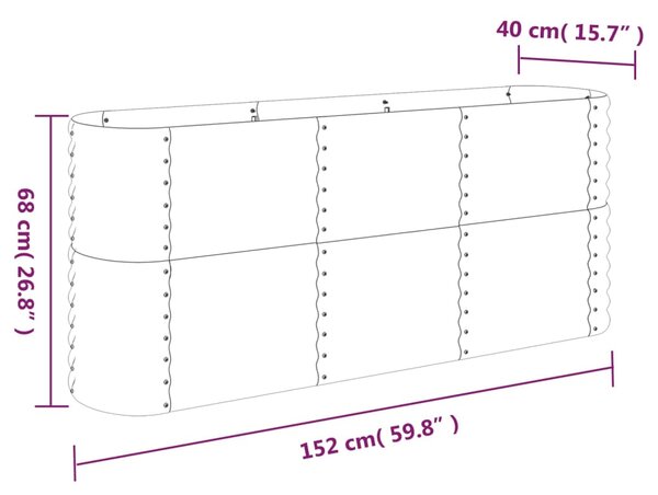 VidaXL Ζαρντινιέρα Καφέ 152x40x68 εκ. Ατσάλι με Ηλεκτρ. Βαφή Πούδρας