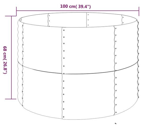 VidaXL Ζαρντινιέρα Γκρι 100x100x68 εκ. Ατσάλι με Ηλεκτρ. Βαφή Πούδρας