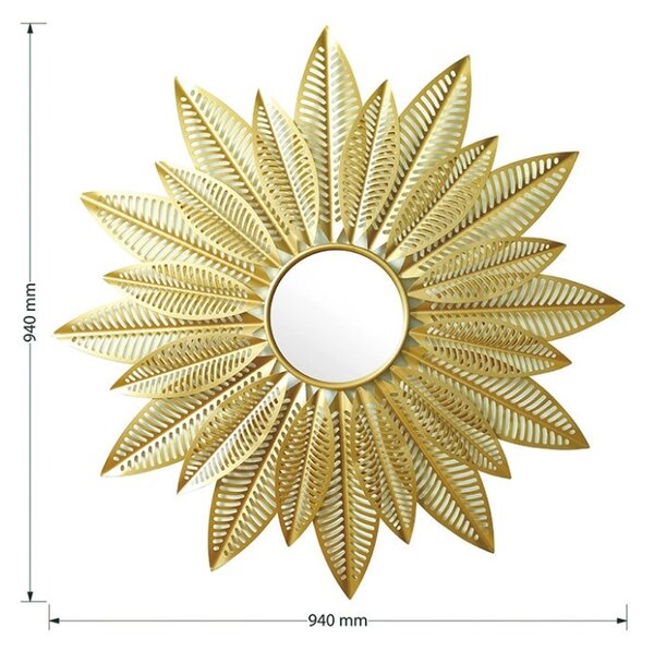 Καθρέφτης τοίχου Leaf 20779, Χρυσός, 94x6x94 cm