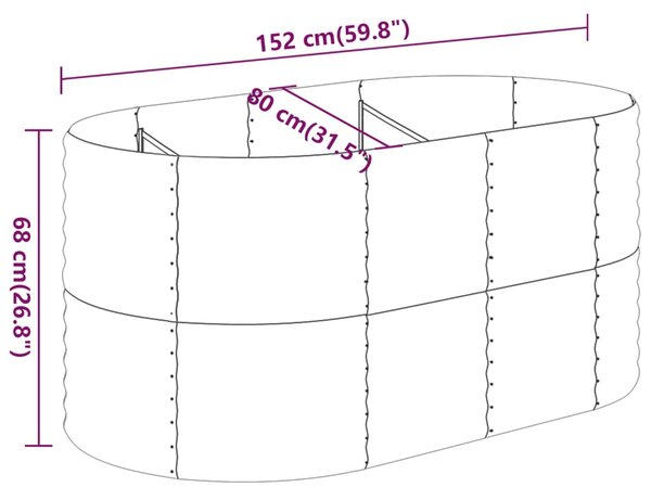 VidaXL Ζαρντινιέρα Καφέ 152x80x68 εκ. Ατσάλι με Ηλεκτρ. Βαφή Πούδρας