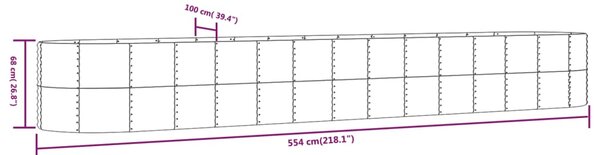 VidaXL Ζαρντινιέρα Πράσινο 554x100x68εκ. Ατσάλι με Ηλεκτρ.Βαφή Πούδρας