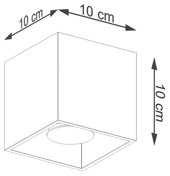 Πλαφονιέρα Quad, Χρυσή, 10x10x10 cm