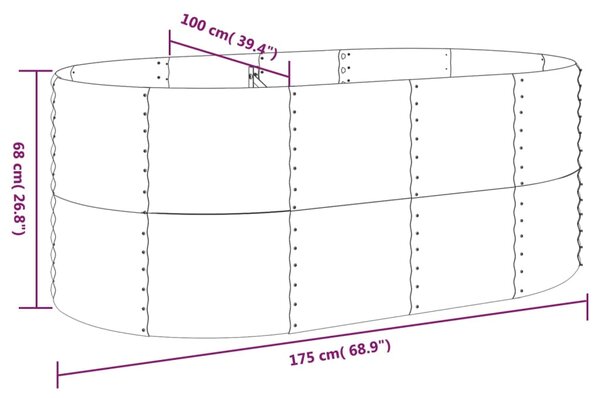 VidaXL Ζαρντινιέρα Πράσινη 175x100x68εκ Ατσάλι με Ηλεκτρ. Βαφή Πούδρας