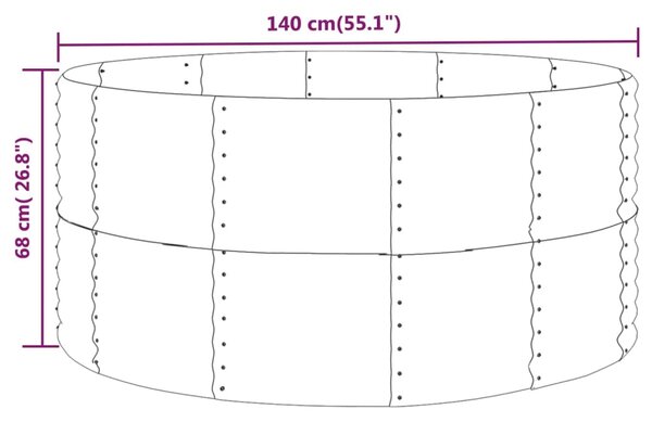 VidaXL Ζαρντινιέρα Γκρι 140x140x68 εκ. Ατσάλι με Ηλεκτρ. Βαφή Πούδρας