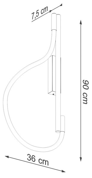 Φωτιστικό τοίχου LED Galakse, Μαύρο, 2700-6500K, 36x7.5x90 cm