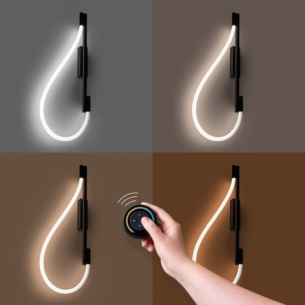 Φωτιστικό τοίχου LED Galakse, Μαύρο, 2700-6500K, 36x7.5x90 cm