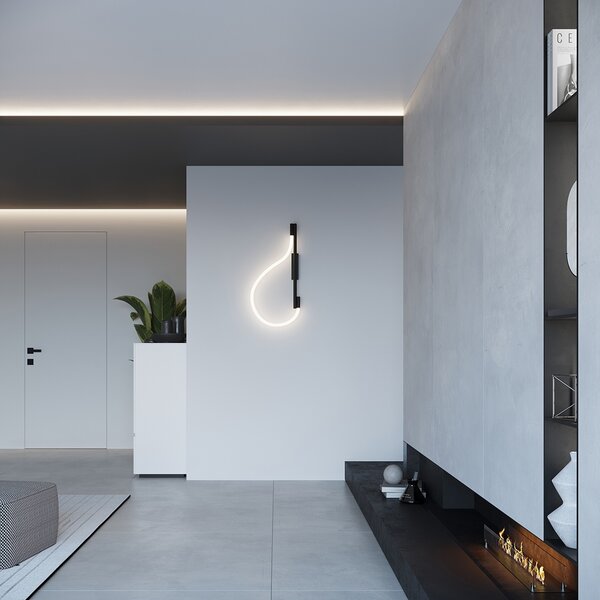 Φωτιστικό τοίχου LED Galakse, Μαύρο, 2700-6500K, 36x7.5x90 cm