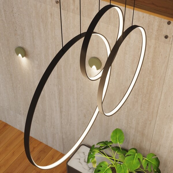 Κρεμαστό φωτιστικό LED Rio 3, Μαύρο, 4000K, 160x20x200 cm