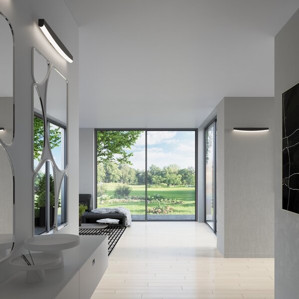 Φωτιστικό τοίχου LED Jorun, Μαύρο, 3000K, 60x5.5x7 cm