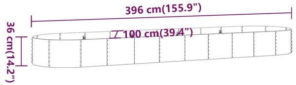 VidaXL Ζαρντινιέρα Ασημί 507x100x36 εκ. Ατσάλι με Ηλεκτρ. Βαφή Πούδρας