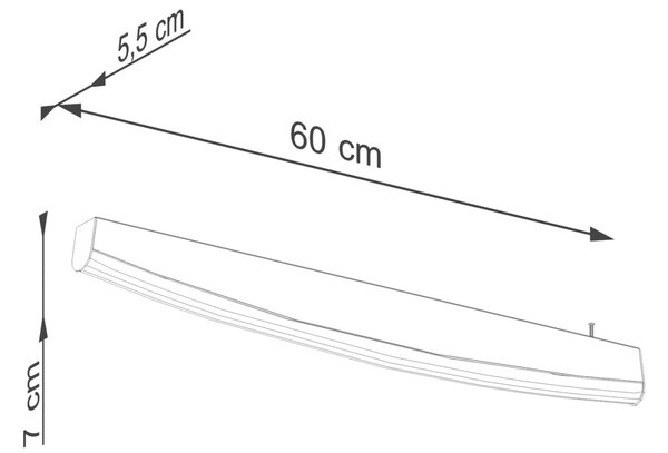 Φωτιστικό τοίχου LED Jorun, Χρυσό, 4000K, 60x5.5x7 cm