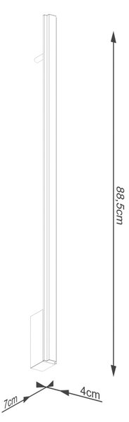 Φωτιστικό τοίχου LED Lagom 90, Χρυσό, 3000K, 4x7x88.5 cm