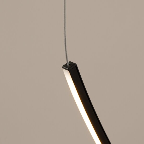 Πολυέλαιος LED Alvar 1, Μαύρος, 3000K, 70x12x230 cm