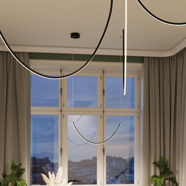 Πολυέλαιος LED Alvar 3, Μαύρος, 3000K, 150x150x260 cm