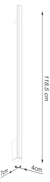 Φωτιστικό τοίχου LED Lagom 120, Χρυσό, 3000K, 4x7x118.5 cm
