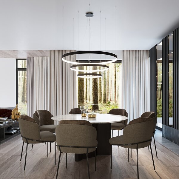 Πολυέλαιος LED Rio, Μαύρος, 3000K, 110x110x150 cm