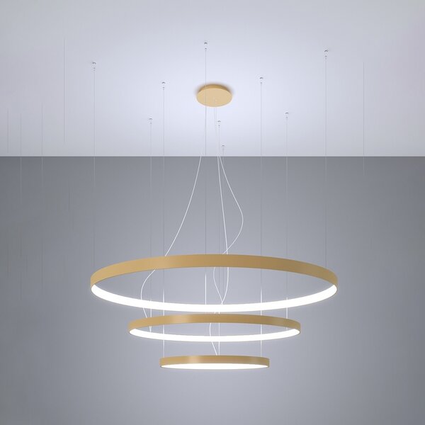 Πολυέλαιος LED Rio 55x78x110, Χρυσός, 4000K, 110x110x150 cm