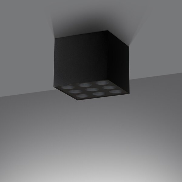 Πλαφονιέρα LED Ozzy, Μαύρη, 4000K, 9.5x9.5x8.3 cm