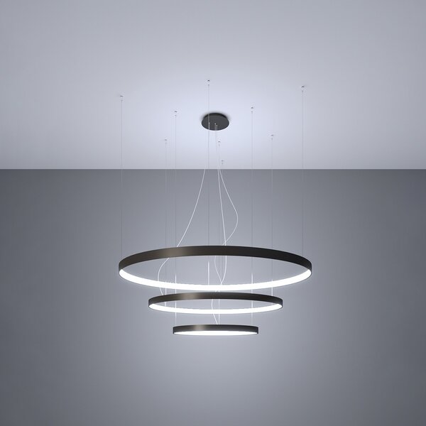 Πολυέλαιος LED Rio, Μαύρος, 4000K, 110x110x150 cm