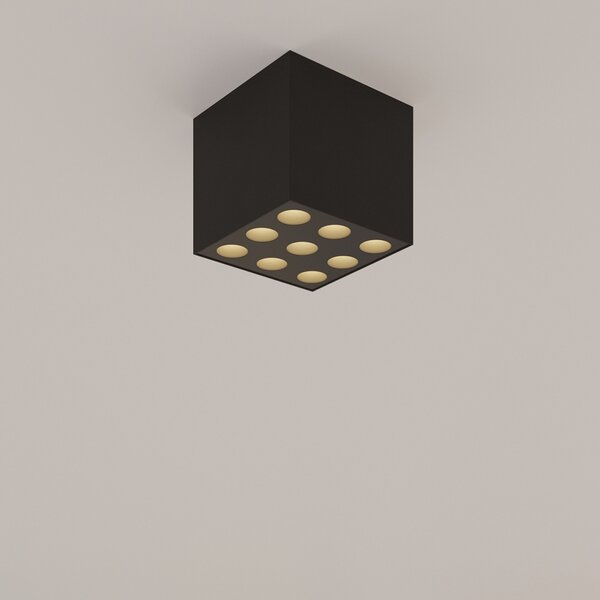 Πλαφονιέρα LED Ozzy, Μαύρη, 4000K, 9.5x9.5x8.3 cm