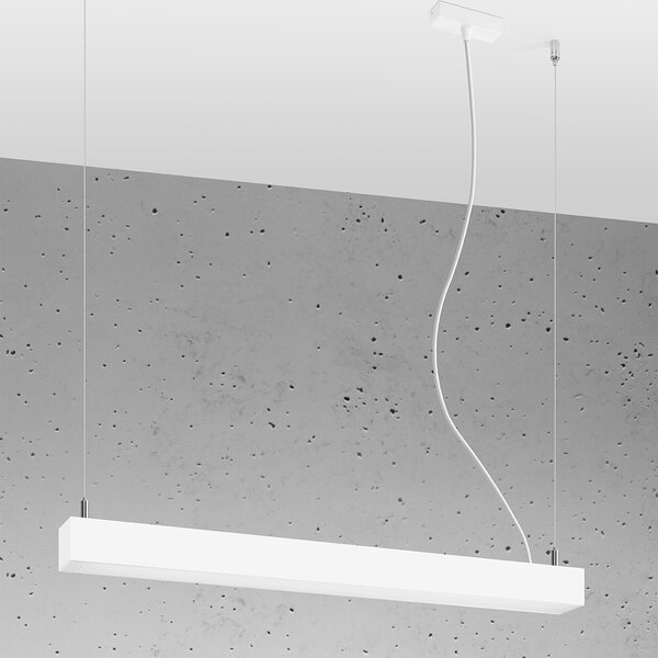 Κρεμαστό φωτιστικό LED Pinne, Λευκό, 3000K, 67x6x150 cm
