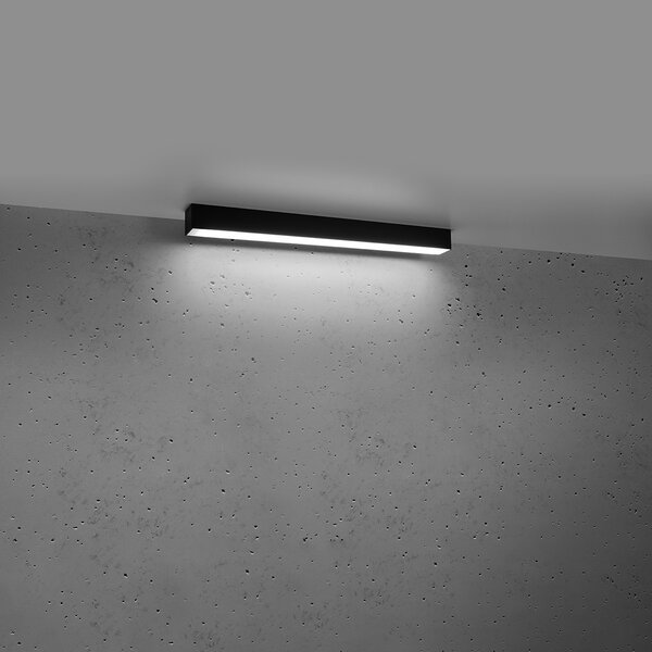 Πλαφονιέρα LED Pinne, Μαύρη, 4000K, 67x6x6 cm