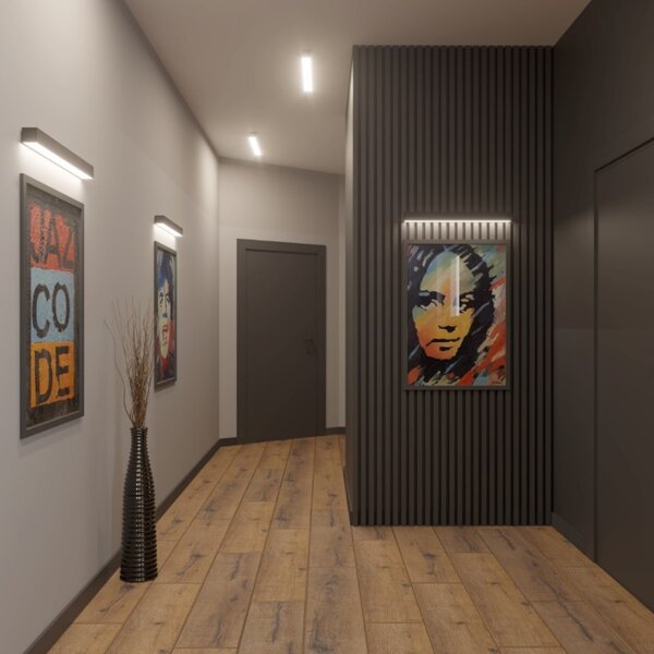 Φωτιστικό τοίχου LED Pinne, Λευκό, 3000K, 67x6x6 cm