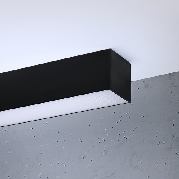 Πλαφονιέρα LED Pinne, Μαύρη, 4000K, 67x6x6 cm