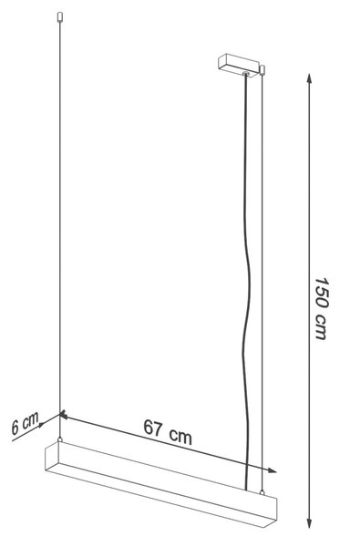 Κρεμαστό φωτιστικό LED Pinne, Λευκό, 3000K, 67x6x150 cm