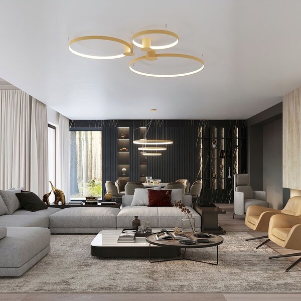Πολυέλαιος LED Rio 55x78x110, Χρυσός, 4000K, 110x110x150 cm