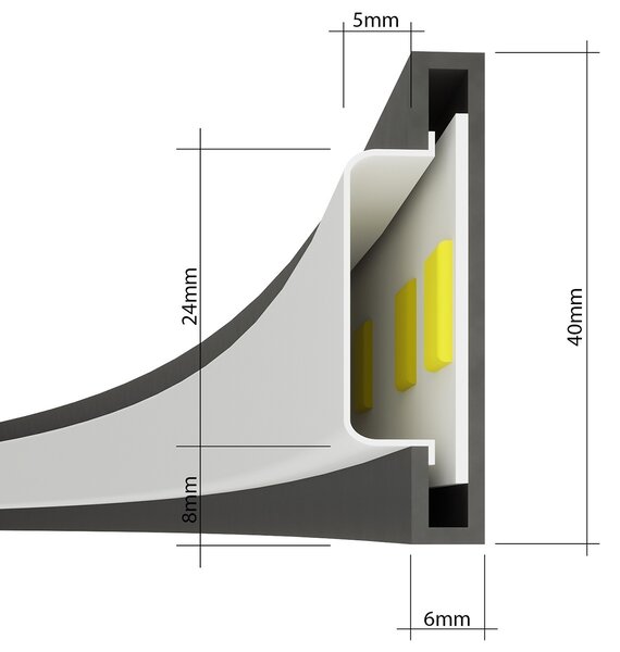 Κρεμαστό φωτιστικό LED Rio, Χρυσό, 4000K, 55x16x150 cm