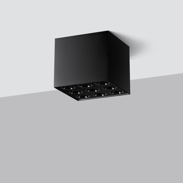 Πλαφονιέρα LED Ozzy, Μαύρη, 4000K, 9.5x9.5x8.3 cm