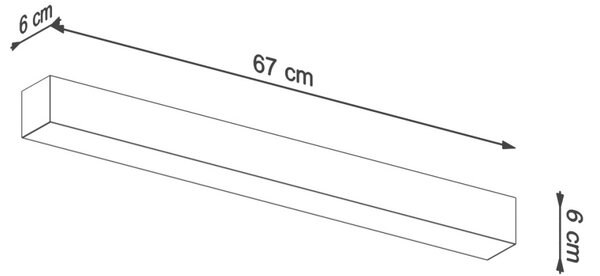 Φωτιστικό τοίχου LED Pinne, Λευκό, 3000K, 67x6x6 cm